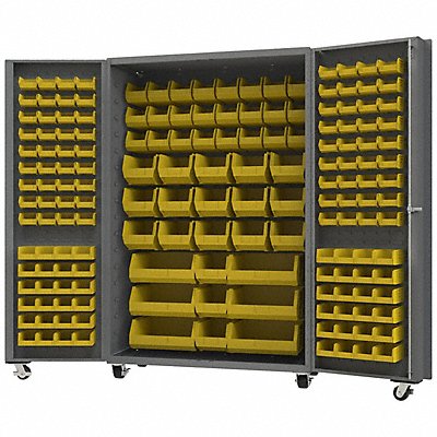 Heavy Duty Mobile Bin Cabinet Yellow