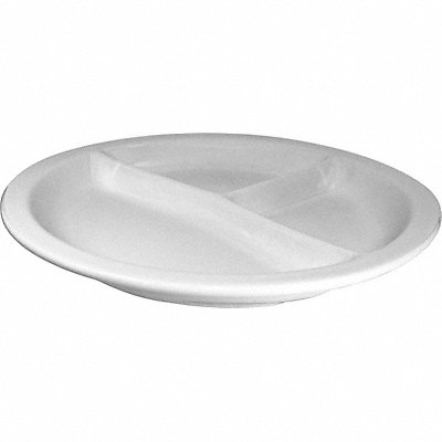 Divided Plate 9 Dia Bright White PK12