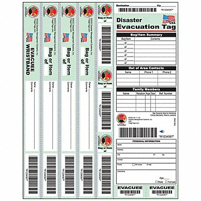 Evacuation Tag 11 x8-1/2 Paper PK20