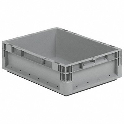 Straight Wall Container Gray Solid HDPE