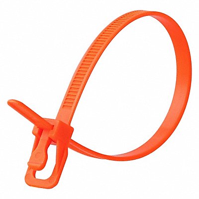 Releasable Tie Fluor. Orange Nylon PK20