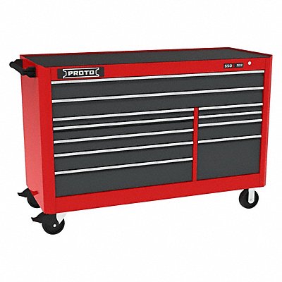 Rolling Tool Cabinet Gray/Red 11 Drawers