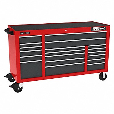 Rolling Tool Cabinet Gray/Red 19 Drawers