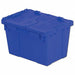 H5663 Attached Lid Container Blue Solid HDPE