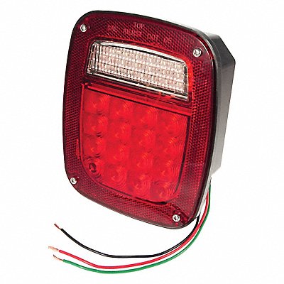 Stop/Turn/Tail Light Square Red 5-3/4 L