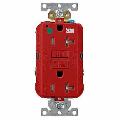 GFCI Receptacle Red Polycarbonate