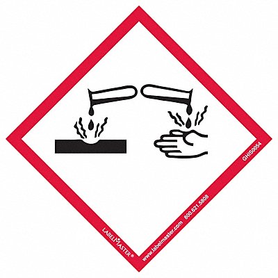 GHS Corrosion Label 4 H 4 W PK50