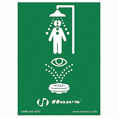 Safety Eyewash Shower Sign 10 3/4x8in