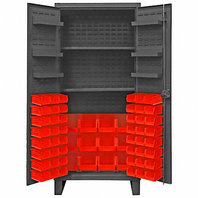K4920 Bin Cabinet 78 x36 x24 Gray 60RedBns