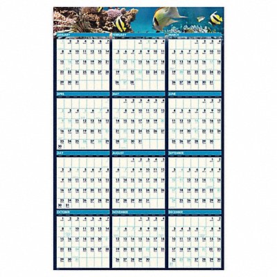 Wall Calendar Reverse/Erase 24x37 In.