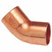 Elbow 45 Deg Wrot Copper 1/8 Tube CxC