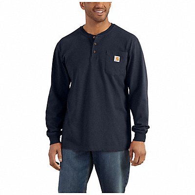 K7957 Lng Slv Henley Nvy 100 per. Ctn Jersey S