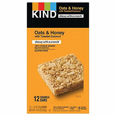 Grains Bar Oats Honey Coconut PK12