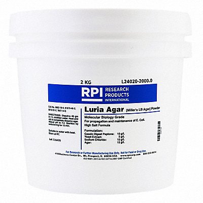 Luria Agar Powder (Millers LB) 2kg