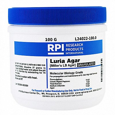 Luria Agar Granulated (Millers LB) 100g