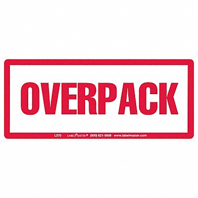 Over Pack Label 2-1/2 H 6 W PK500