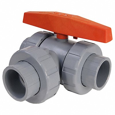 PVC 3-Way Lateral True Union Ball Valves