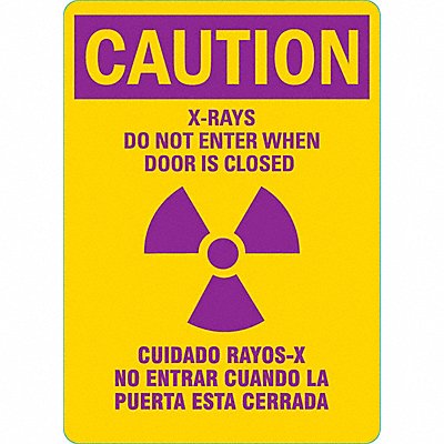 Radiation Sign 10inx7in Non-PVC Polymer