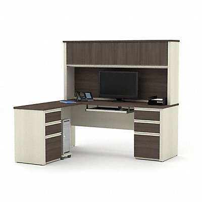 L-Shape Desk 66-13/16 in H Chocolate