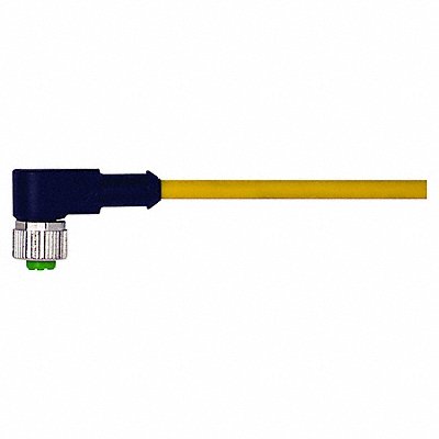 Cordset Right Angle M12 Yellow 22 AWG 4A