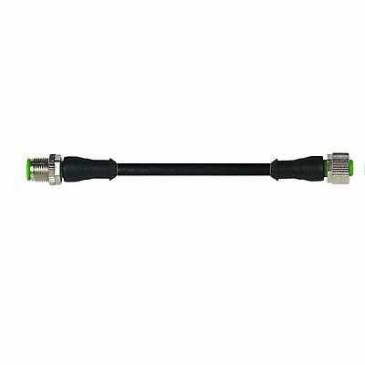 Cordset Straight M12 Black 22 AWG 4A