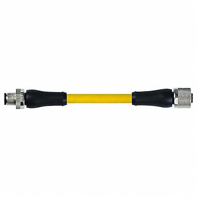 Cordset Straight M12 Yellow 14AWG 12 A