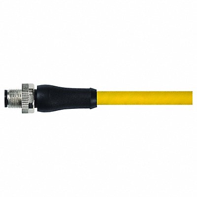 Cordset Straight M12 Yellow 16 AWG 12 A