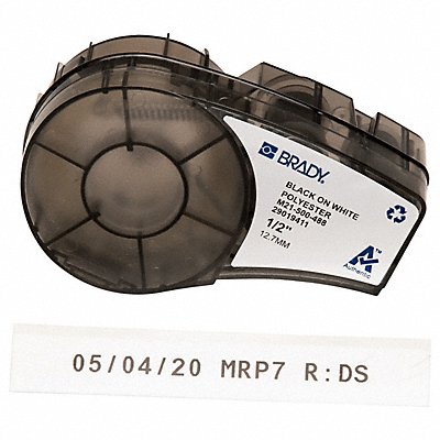 Label Cartridge Black/White 1/2 in W