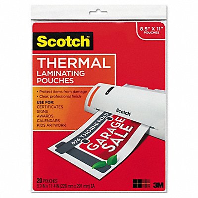 Pouch Thermal 81/2 X11 Clear PK20