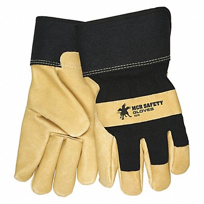 Leather Gloves Black/Gold L PK12