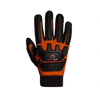 Work Gloves Mechanics PVC Black/Org PR