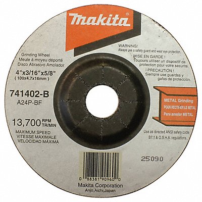 741402-B-25 4X3/16Grinding Wheel Bulk