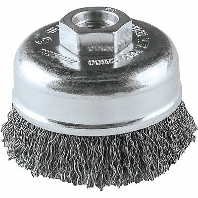 Cup Brush Crimped Wire 1/64 Brush Dia