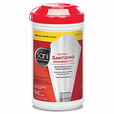 Sanitizing Wipes 175 ct Canister PK6