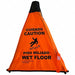 Wet Floor Sign Orange 18-1/2 H 16-1/2 W