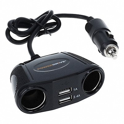 Adapter 2-Way 12 V DC w/USB/ USB-C Ports