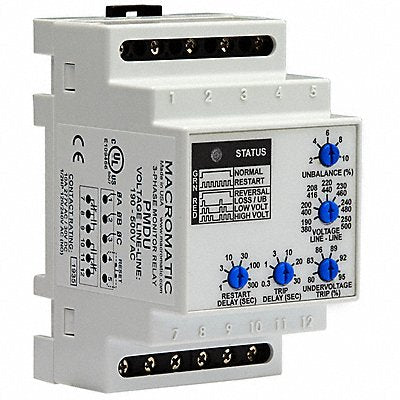 Phase Monitor Relay 190-500VAC DIN DPDT