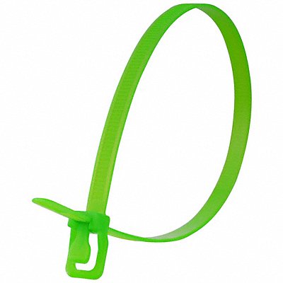 Releasable Tie Fluor. Green Nylon PK10