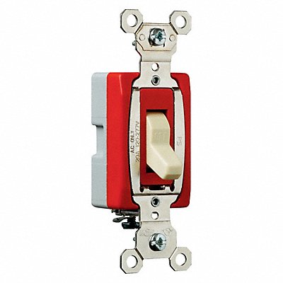 Wall Switch Ivory 20A Back Side SnglPole