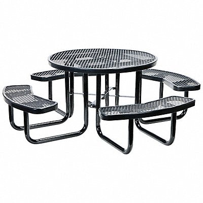 Metal Round Picnic Table 81-1/4 Black