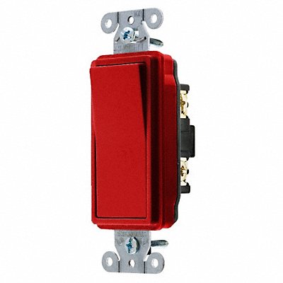 Wall Switch Red 20A Back Side SnglPole