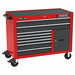 Rolling Tool Cabinet Gray/Red 8 Drawers