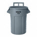 Rollout Trash Can Plastic 32 gal Cap Gry