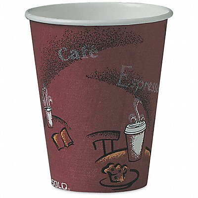 Disposable Hot Cup 8 oz Maroon PK50