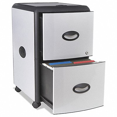 Mobile Filing Cabinet Plst/Steel Blk/Slv