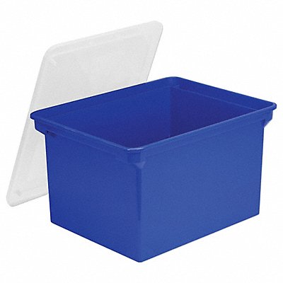 File Storage Box Snap On Lid Blue/Clear