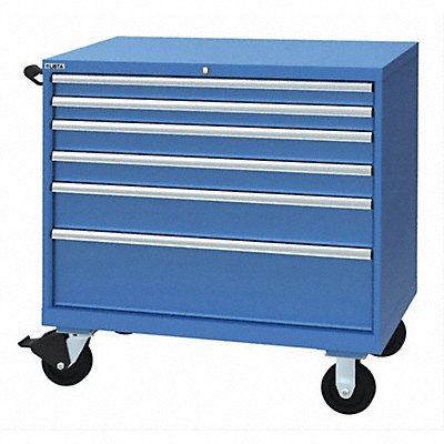 Mod Drwr Cab 43-1/4 H 6 Drwr Bright Blue