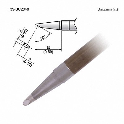 TIP BEVEL 2MM/60DEG X 15MM FX-9701/9702