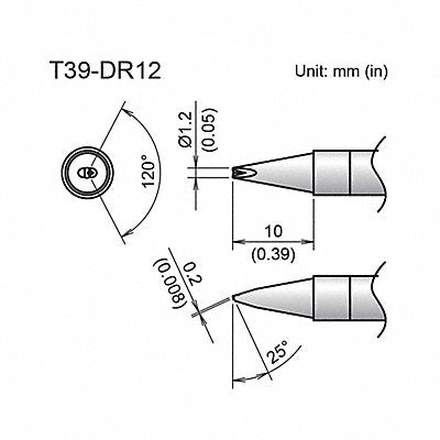 Tip V-Groove 1.2 X 10mm FX-9701/9702