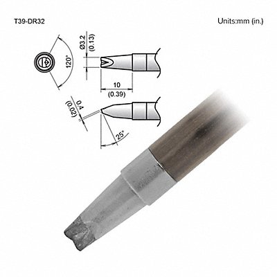 Tip V-Groove 3.2 X 10mm FX-9701/9702